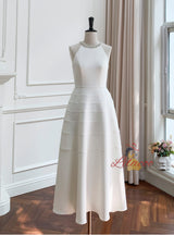 White Halter Sleeveless Slim Dress