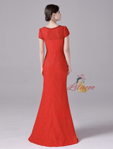 Red Mermaid Lace Beading Mother Of The Bride Dress