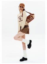 Twist Retro Letters Short Sweater