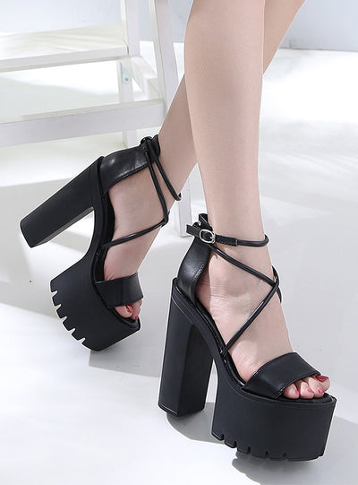 Cross-strap Waterproof Platform Sandals