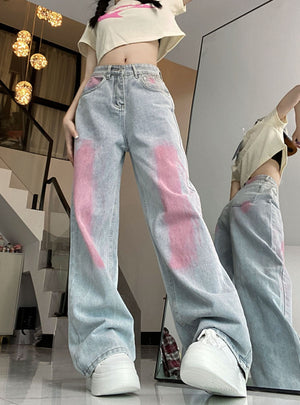 Graffiti Retro Wide-leg Jeans