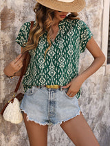 Bat Sleeve Printed Top Shirt