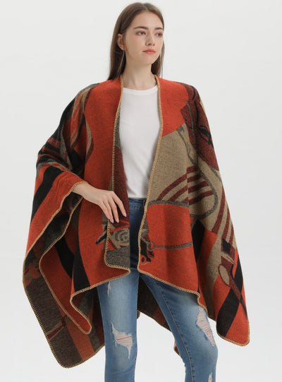 Ladies Shawl Padded Cashmere Split Cloak