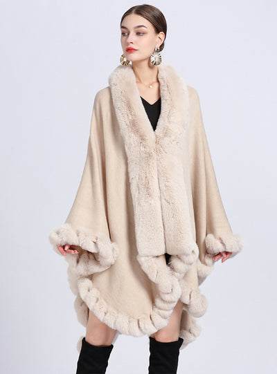 Irregular Large Size Knitted Loose Shawl Cloak
