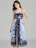 A-line Long Retro Printed Sling Dress