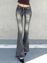 High Waist Tie-dyed Gradient Silm Jeans