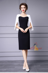 Black Split Beading Mother Of The Bride Dress