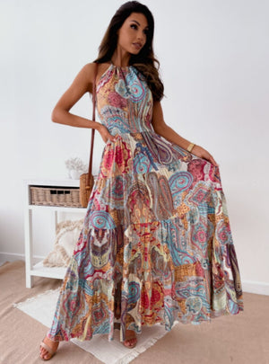Bohemian Sexy Floral Backless Dress