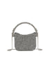 Semi-circular Diamond-encrusted Diagonal Bag