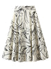 Ink Painting Lily Print Skirt