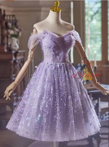 Purple Tulle Sequins Butterfly Homecoming Dress