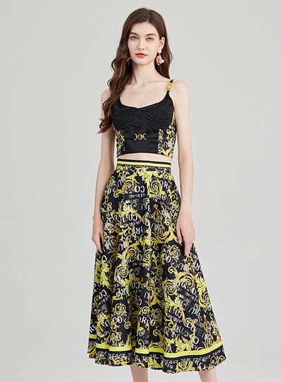 Sexy Suspender Top+Skirt Two-piece Suit