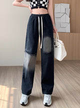 Gradient Lace-up Jeans Pant