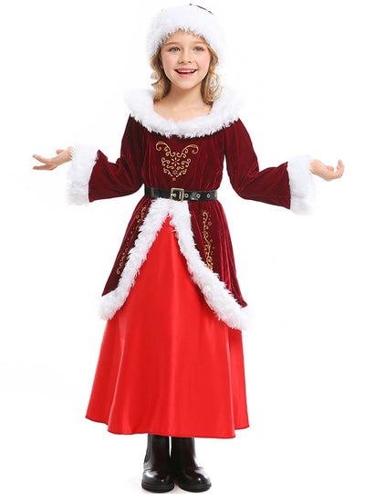Christmas Eve Girl's Burgundy Dress