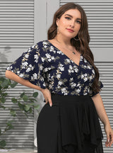 Sexy Deep V-Neck Loose Print Top