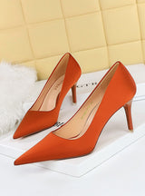 Thin High-heeled Shallow-mouth Pointed Shoes