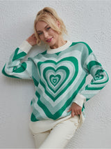 Love Heart Contrast Sweater