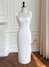 Sling White Bow Tube Top Dress