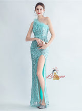 Mermaid Sequins One Shoulder Prom Dress