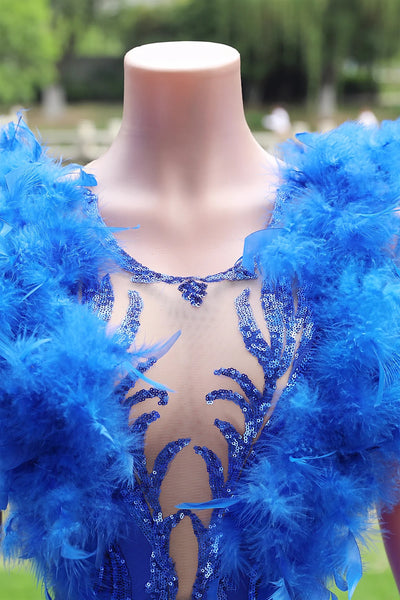 Royal Blue Mermaid Sequins Prom Dress