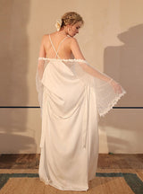 Long Sleeve Satin Long Bathrobe Pajamas