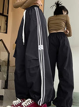 Sports High Waist Loose Straight Overalls