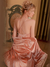 Velvet Chest Pad Straps Nightdress Suit