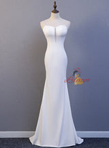 White Mermaid Straps Beading Prom Dress With Shawl