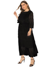 Plus Size Lace Half Sleeve Long Dress