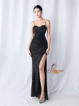 Mermaid Sequins Spaghetti Straps Prom Dress