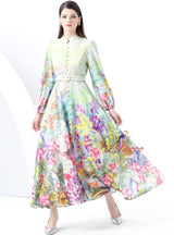 Double-breasted Lantern Sleeve Dress