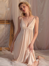 Satin Suspender Nightdress with Chest Pad