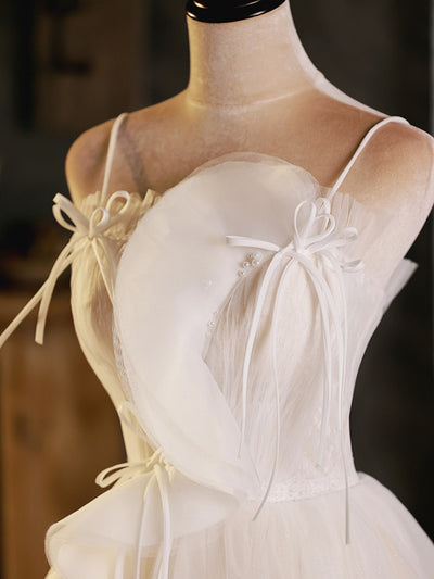 Ivory Tulle Pleats Homecoming Dress