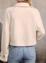 Solid Color Button Short Jacket