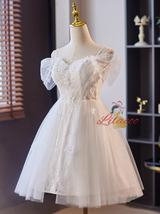White Tulle Lace Spaghetti Straps Wedding Dress