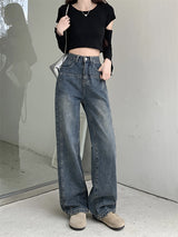 High-waist Loose Wide-leg Jeans