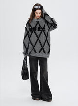 Color Matching Striped Retro Loose Sweater