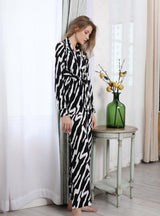 Zebra Pattern Long Sleeve Suit Pajamas