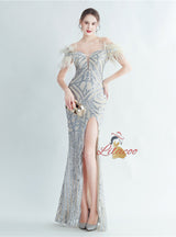 Mermaid Sequins Spaghetti Straps Prom Dress