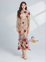Heavy Industry Embroidery Three-dimensional Flower Dress