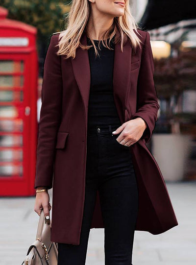 Medium and Long Breasted Solid Color Coat