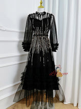 Mesh Heavy Industry Perspective Dress