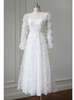 White Long-sleeved Slim Dress