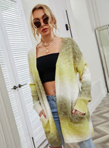 Rainbow Tie-dyed Long Sweater Coat