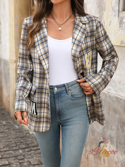 Fashion Suit Plaid Top Coat
