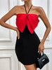 Bow Halter Suspenders Dress