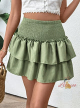 Summer Pleated Tiers Skirt