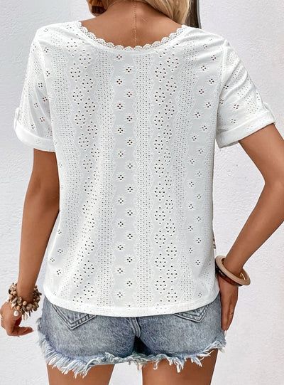 Stitching Lace Shirts Tops Both Sides Wear