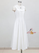 White Slim Sleeveless Dress