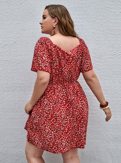 Sexy V-neck Floral Beach Dress